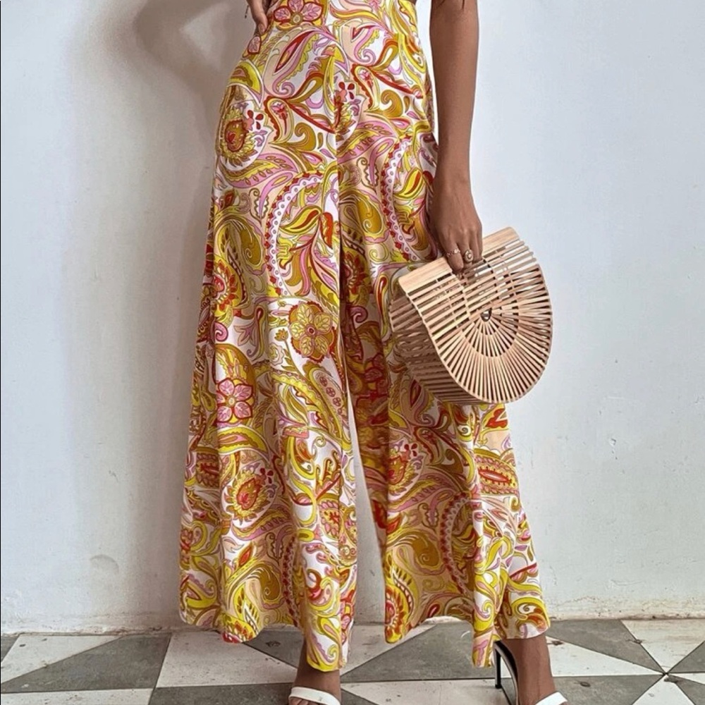 SHEIN wide leg paisley pants